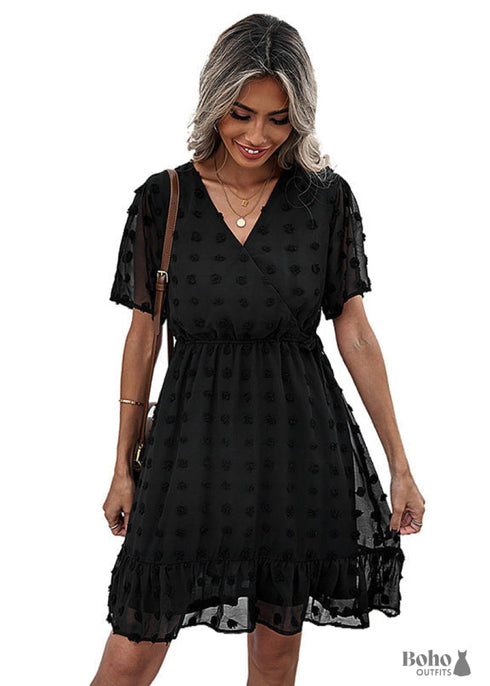 Aurora Boho Mini Dress Blue